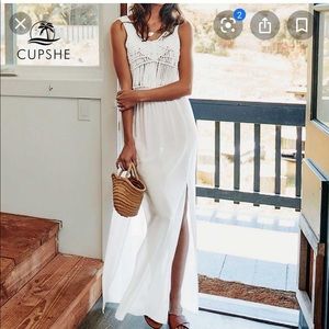 White crochet swimsuit cover-up